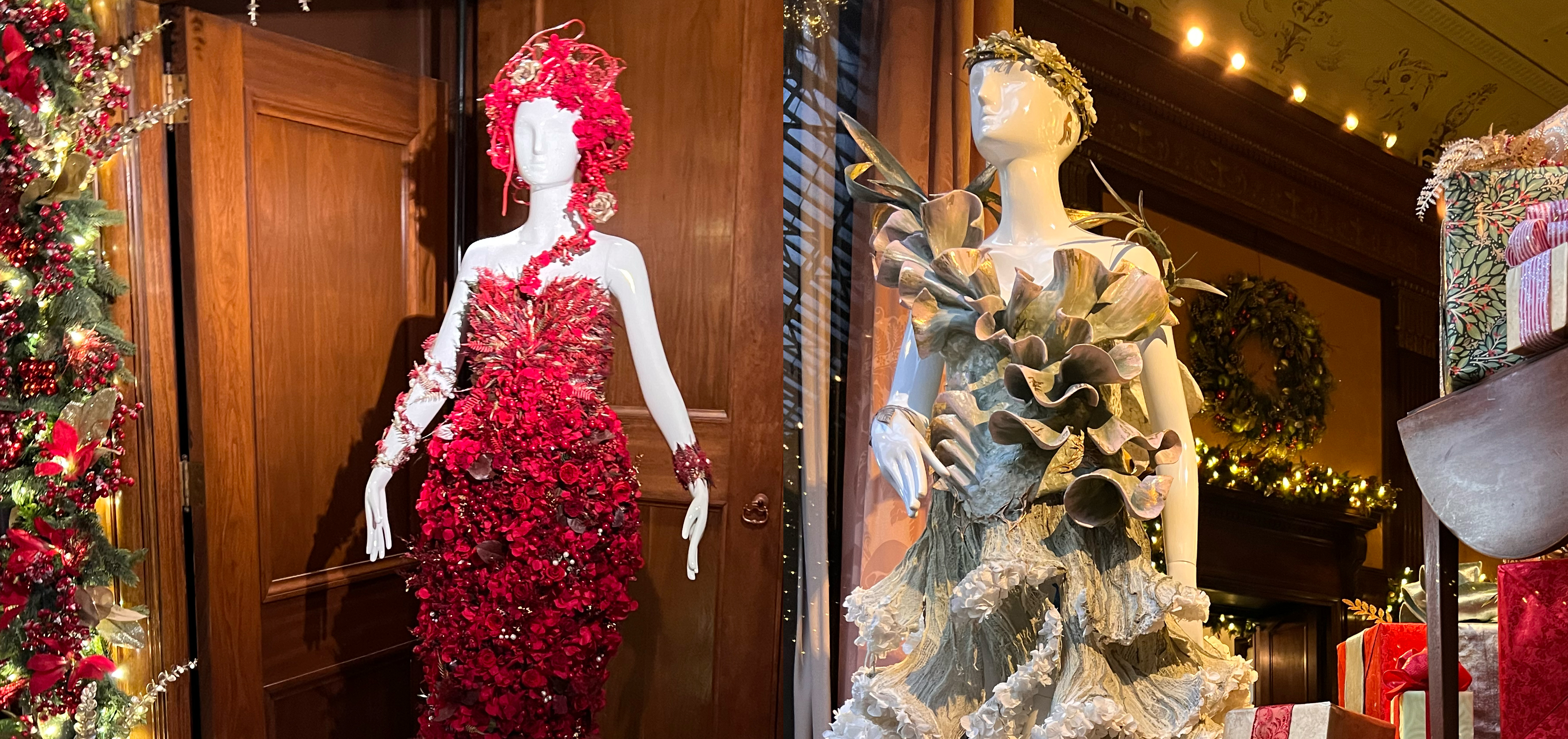 Dresses on display at Longwood Gardens