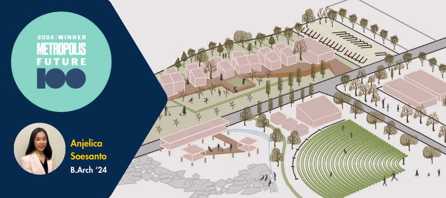 picture of architecture drawing of plaza and park, recognizing 2024 Future100 winning project
